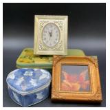 Vintage Elgin mantel alarm clock with a gold