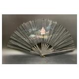 Vintage Victorian-Style Black Folding Hand Fan