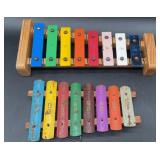 2 Vintage Wooden Xylophones Children's Musical