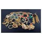 Vintage Costume Jewelry Lot. Christmas Wreath
