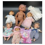 Lot of Assorted Baby Dolls, Doll Clothing &