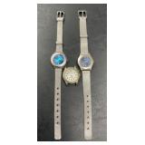 3 Quartz Wristwatches, Vintage Kathy Ireland Date