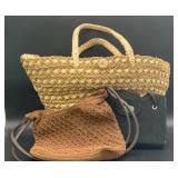3 Woven Handbags Including Jackson Straw Tote,