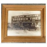 Vintage Framed Black & White Elkins Garage