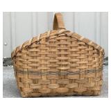 Vintage Handwoven Split Oak Basket with Center
