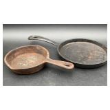 Pair of Vintage Cast Iron Miniature Skillets and