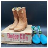 Vintage Dodge City Boots Youth Size 4½ D Cowboy