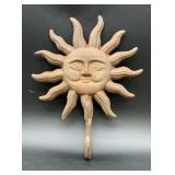 Vintage Cast Iron Sun Face Wall Hook , 10 inches