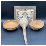 Vintage Natural Dried Bottle Gourd has a crack on