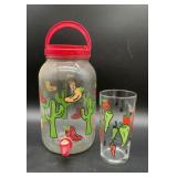 Vintage Chili Pepper Glass Beverage Dispenser