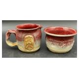 Signed Stokes Studio Pottery Creamer and Bowl Set