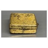 Antique gold tone Music box/Locket Keychain.  Are