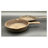 Vintage Cast Iron skillets, one is marked 6 1/2