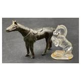 Antique cast over metal Horse, 3in tall x 4in
