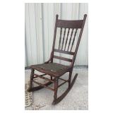 Antique Platform Rocking Chair Carved Floral