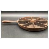 Vintage Cast Iron Wedge Cornbread Skillet Pan