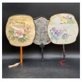 Lot of 3 Vintage Asian-Style Hand Fans with