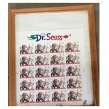Framed Dr. Seuss 37¢ USPS Stamp Sheet, Theodore