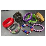 8 Bracelets. Red,White&Blue stretchy bracelet,