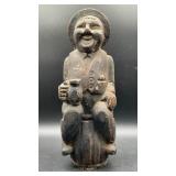 Vintage Hand-Carved Wooden Barrel Drunkard