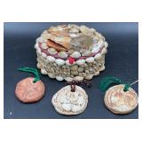 Coastal Shell Trinket Box 6 x 4.5 x 3 in with