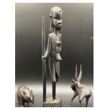 Hand Carved African Wood Sculptures Ebony Warrior