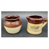 Vintage Burnham & Morrill Stoneware Crock and 1