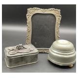 Vintage MFT Inc. 1997 Metal Frog trinket box.