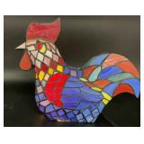 Large Stained Glass Style Rooster Accent Lamp 9.5'