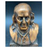 Vintage Benjamin Franklin Bust Coin Bank Savings