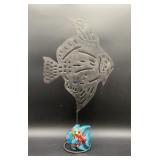 Metal Tropical Fish Candle Holder with