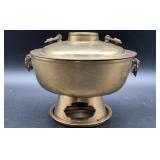 Vintage Asian Engraved Metal Chafing Dish Food