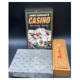 Vintage Double Six Dominoes Set with Wooden Box