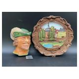 Vintage Robin Hood Character Head Wall Plaque &