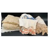 Vintage Lace Linens & Crochet Trim pillowcases,