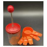 Vintage Orange Tupperware measuring set. Vintage