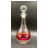 Vintage Italian Ruby Flash Glass Decanter with