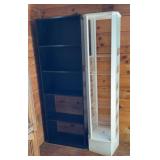 Contemporary Black 5-Shelf Bookcase and White