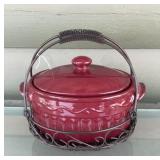 Celebrating Home Burgundy Stoneware Covered