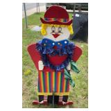 Large Handcrafted Wooden Clown Decoration with