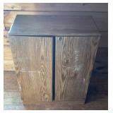 Vintage Oak-Finish Media Storage Cabinet with VHS