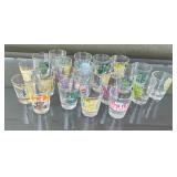 Set of 22 Humorous Novelty Shot Glasses