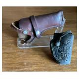 Lot of 2 Vintage Leather Revolver Holsters