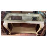 Modern Neoclassical Style Glass Top Sofa Table