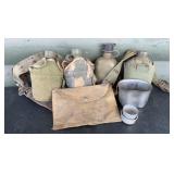 Vintage Military Field Gear Lot with Canteens,