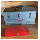 Vintage Craftsman Metal Toolbox & Small Red Metal