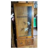 Vintage Pine Gun Cabinet with Etched Waterfowl