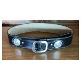 Western Leather Cartridge Belt w/ Conchos, Brass