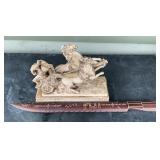 Vintage Greek Chariot Warrior Figurine Made in