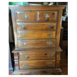 Vintage Traditional Six-Drawer Pine Chest in Warm